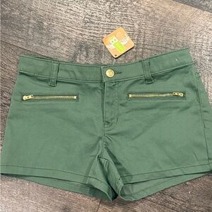 Green Girls Crazy 8 Shorts with Gold Accent